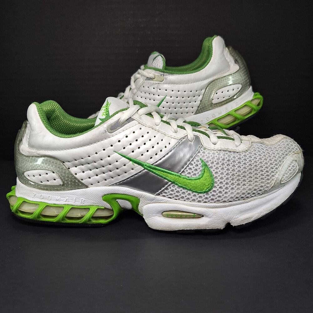 Vintage Nike Air Zoom Miler Womens 8 Sport White Green 308729-131 Shoes Sneakers